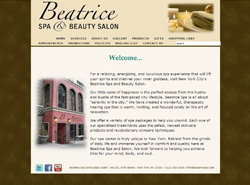 The Beatrice Spa website is being created from the ground up with many of the images and most of the site text provided by the client. The goals are to have all the Spa's information readily available, as well as building client base and sales. Visiting the website today will display completed pages ready to go live as well as wireframes for those pages requiring images and/or text.